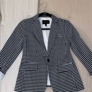 Banana Republic Navy Gingham Blazer